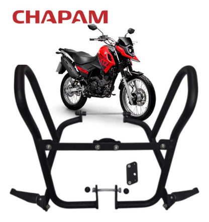 Protetor de Motor com Pedaleira Chapam Yamaha Crosser 150 2025 em diante Preto Fosco