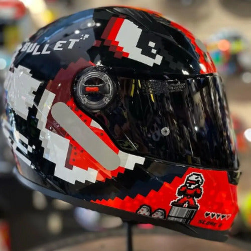 Capacete LS2 FF358 Bullet Preto Vermelho Brilhante