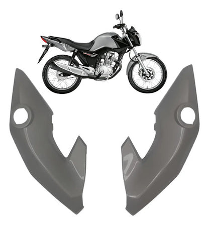 Par de Carenagens Laterais do Farol Paramotos Honda Cg 150 160 Fan Cinza Fosco