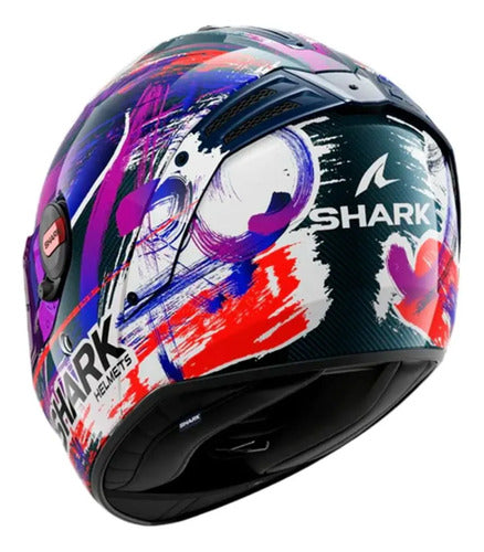 Capacete Shark Spartan RS Carbon Zarco Signature Branco Roxo Brilhante
