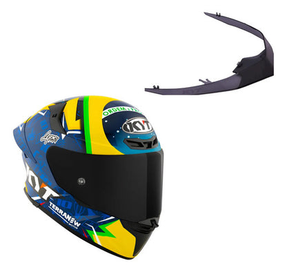 Capacete KYT TT-Revo Diogo Moreira 2024 com Spoiler Azul Verde Amarelo Brilhante