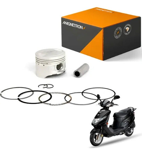 Kit Pistão com Anéis Magnetron Suzuki Burgman 125 2005 a 2010 0,25 mm