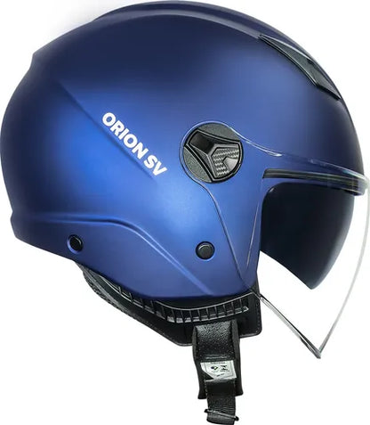 Capacete Aberto Norisk Orion SV Solid com Óculos Solar Interno Azul Fosco