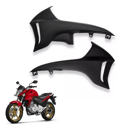 Par de Acabamentos Internos da Aba do Tanque Paramotos Honda Cb 300r 2009 a 2012 Preto