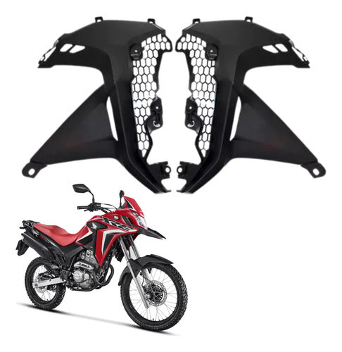 Par de Acabamentos Internos da Aba do Tanque Paramotos Honda Xre 300 2019 em diante Preto