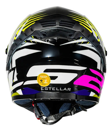 Capacete LS2 FF358 Pro Estellar com Spoiler Preto Amarelo Brilhante