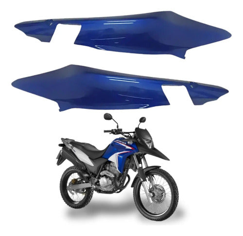 Par de Rabetas Laterais Paramotos Honda Xre 300 2013 a 2015 Azul Perolizado