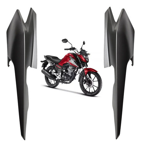 Par de Rabetas Laterais Paramotos Honda Cg 160 Titan 2025 em diante Cinza Fosco