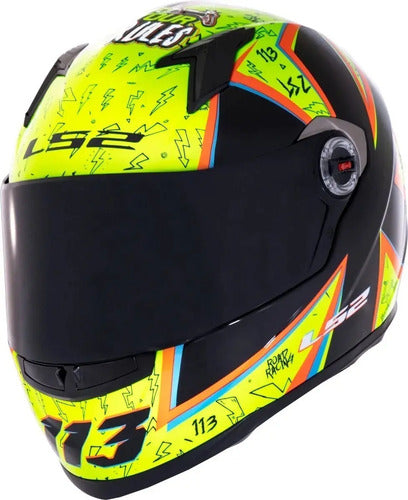 Capacete LS2 FF358 Rafael Paschoalin Amarelo Brilhante Tamanho 62/XL