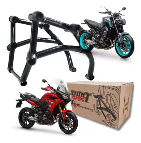 Protetor de Motor Stunt Race Cage Yamaha Tracer 900 Mt-09 Preto Brilhante