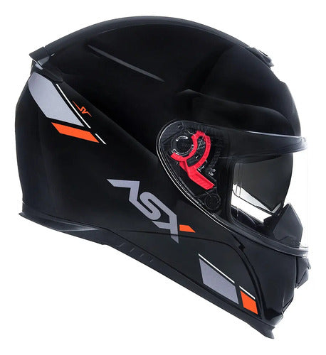 Capacete ASX Eagle SV Solid com Óculos Solar Interno Preto Grafite Vermelho Brilhante