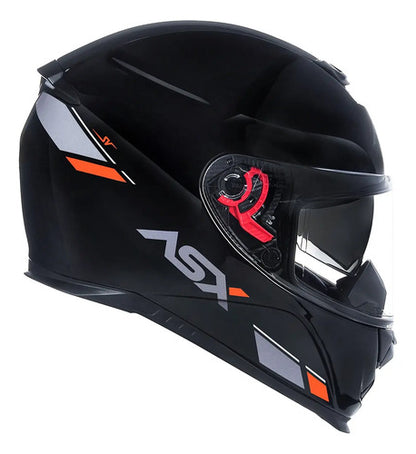 Capacete ASX Eagle SV Solid com Óculos Solar Interno Preto Grafite Vermelho Brilhante
