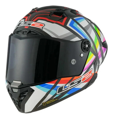 Capacete LS2 FF805 Thunder C GP Flash Black com Spoiler Preto Cinza Azul