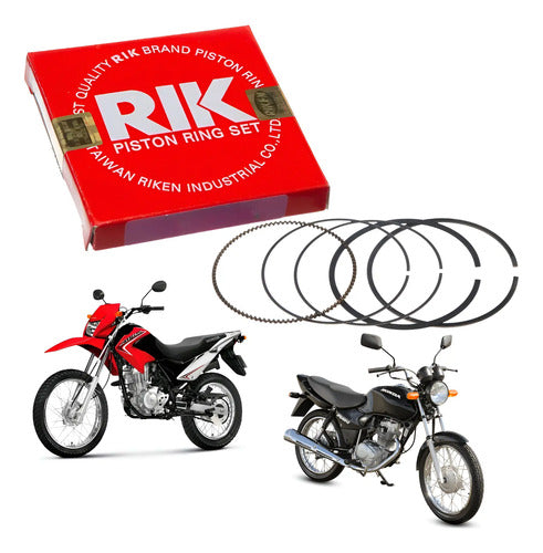 Jogo de Anéis do Pistão RIK Honda Cg 125 Titan Fan 2000 a 2008 Bros 125 2003 a 2005 0,75 mm
