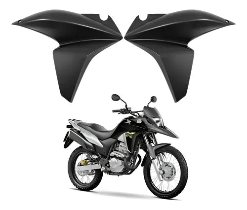 Par de Aletas Abas do Tanque Paramotos Honda Xre 300 2013 a 2015 Cinza Fosco
