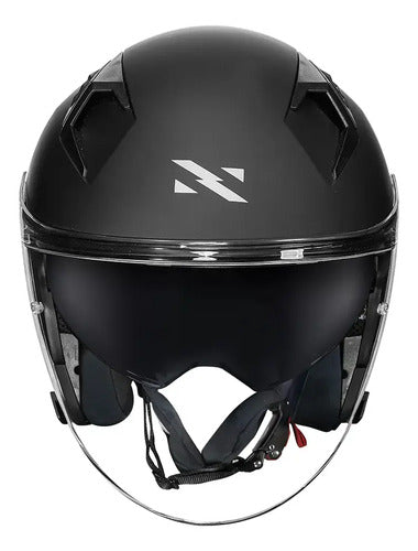 Capacete Aberto Norisk Downtown II Solid com Óculos Solar Interno Preto Fosco