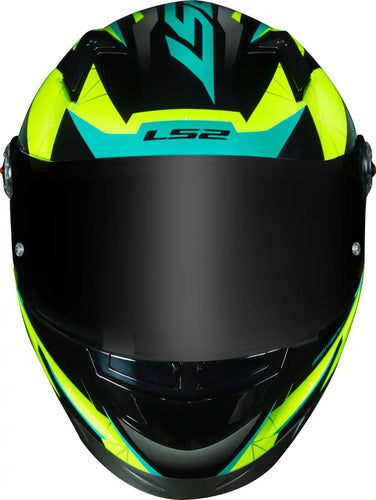 Capacete LS2 FF358 Draze Preto Amarelo Verde Brilhante Tamanho 54/XS