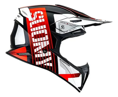 Capacete Off-Road Suomy X-Wing Amped Preto Vermelho Brilhante Tamanho 58/M
