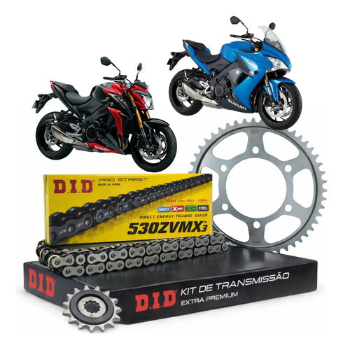 Kit Relação DID Premium com Retentor Suzuki Gsx-S1000 Gsx-S1000f Gsx-S1000 Katana 525VX3 116L 44/17T