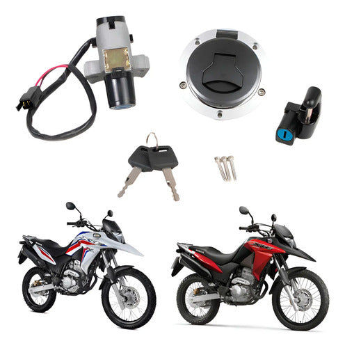 Conjunto de Travas com Miolo Chave de Ignição Condor Honda Xre 300 2016 a 2018