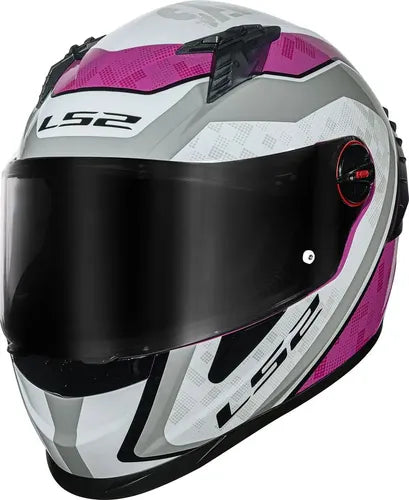 Capacete LS2 FF358 Pro Striker com Spoiler Rosa Cinza Brilhante