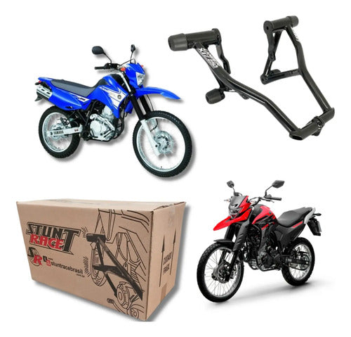 Protetor de Motor Stunt Race Cage Yamaha Lander 250 2007 em diante Preto Brilhante