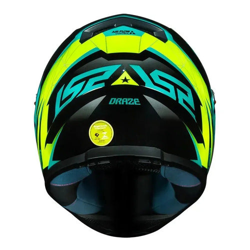 Capacete LS2 FF358 Draze Preto Amarelo Verde Brilhante Tamanho 60/L