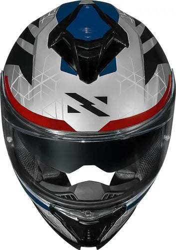 Capacete Norisk Strada II Evoque com Óculos Solar Interno Prata Vermelho Azul