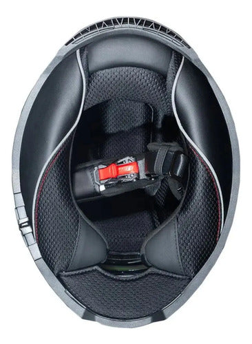 Capacete LS2 FF808 Stream II Mika com Óculos Solar Interno Branco Azul Vermelho