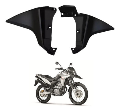 Par de Aletas Abas do Tanque Inferiores Paramotos Honda Xre 300 2013 a 2015 Preto Fosco