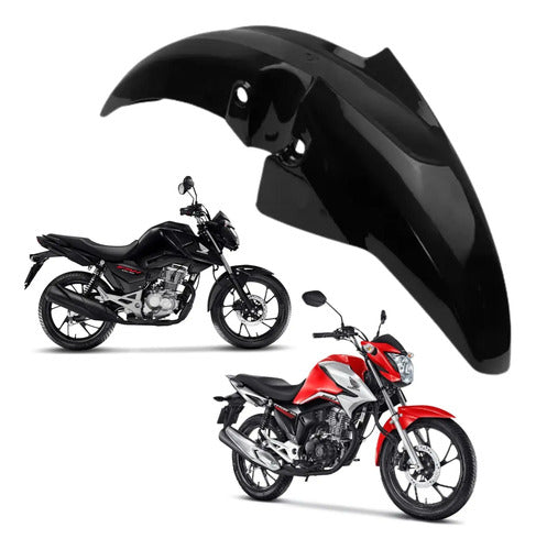 Paralama Dianteiro sem Suporte Paramotos Honda Cg 150 160 Titan Fan Preto Brilhante