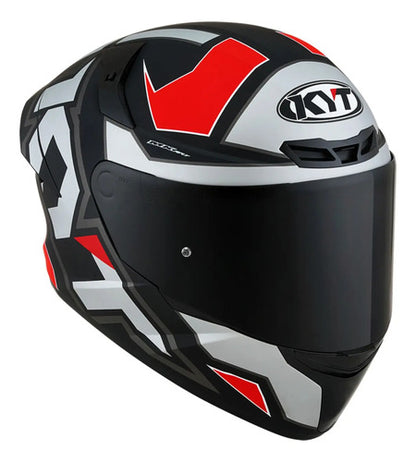Capacete KYT TT-Course Electron Cinza Vermelho Brilhante