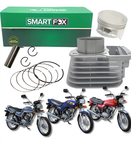 Kit Cilindro Pistão e Anéis Smartfox Honda Cg 125 Titan Today 1992 a 1999