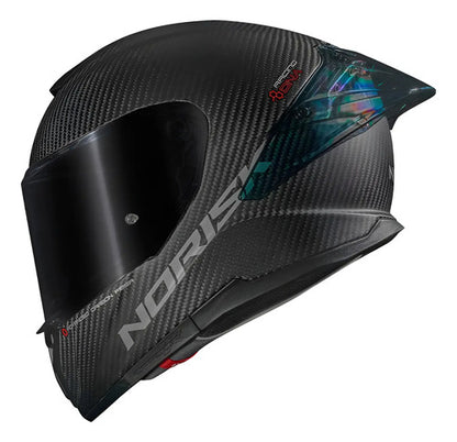 Capacete Norisk Carbon R Solid com 2 Viseiras e Spoiler Preto Fosco