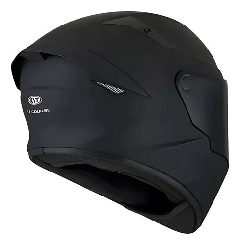 Capacete KYT TT-Course Solid Preto Fosco Tamanho 60/L