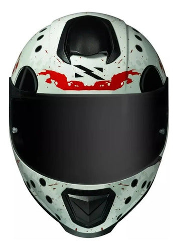 Capacete Norisk Razor Jason Mask Cinza Brilhante