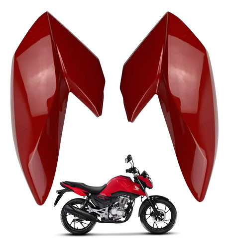 Par de Abas do Tanque Paramotos Honda Cg 160 Fan Start 2016 a 2021 Vermelho