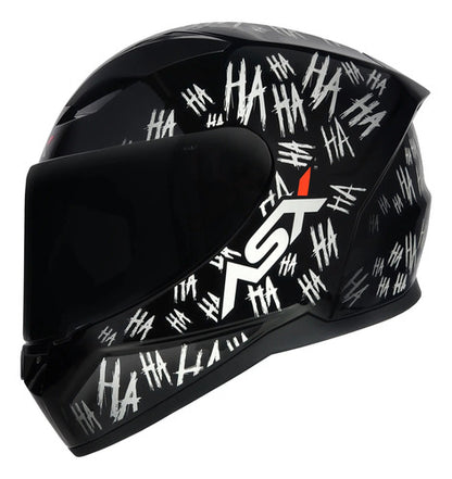 Capacete ASX City Fun Preto Branco Brilhante