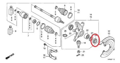 Retentor Externo da Roda Dianteira Iron Honda Trx 420 Fourtrax 2008 a 2013
