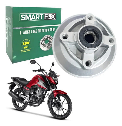 Flange da Coroa com Retentor e Rolamento Smartfox Honda Cg 150 160 Titan Fan Start Cargo