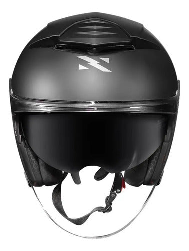 Capacete Aberto Norisk City Solid com Óculos Solar Interno Preto Fosco