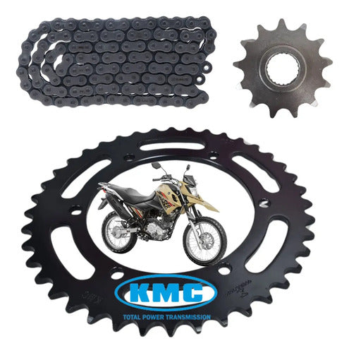Kit Relação KMC Pro sem Retentor Yamaha Crosser 150 2014 a 2024 428H 122L 41/14T