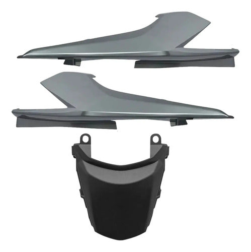 Kit Rabeta Lateral Completa Paramotos Honda Cg 160 Titan 2022 a 2024 Prata Ibiúna Metálico