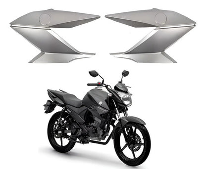 Par de Guias de Ar Abas do Tanque Paramotos Yamaha Fazer 150 2019 Prata Fosco