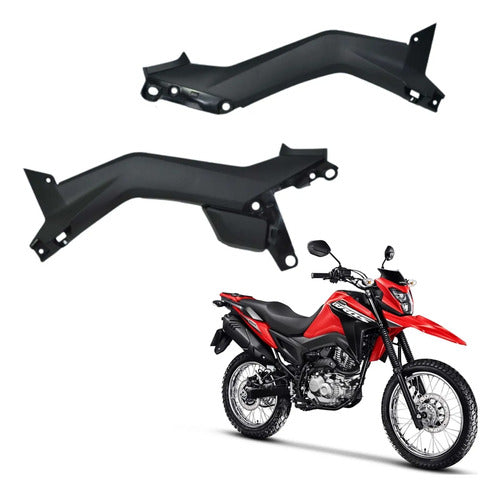 Par de Tampas Inferiores do Tanque Paramotos Honda Bros 160 2025 em diante Preto