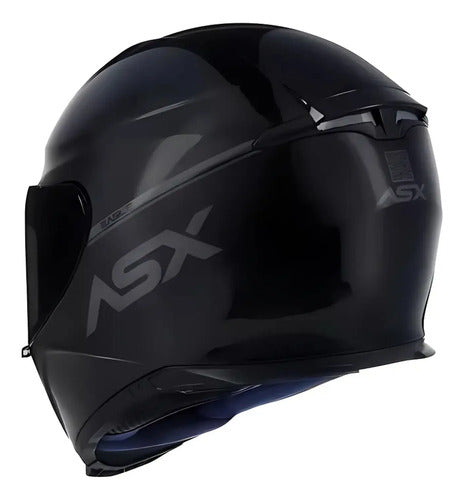 Capacete ASX Eagle Solid Preto Cinza Brilhante