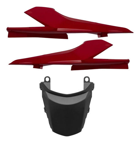 Kit Rabeta Lateral Completa Paramotos Honda Cg 160 Titan 2016 a 2024 Vermelho Guaraú