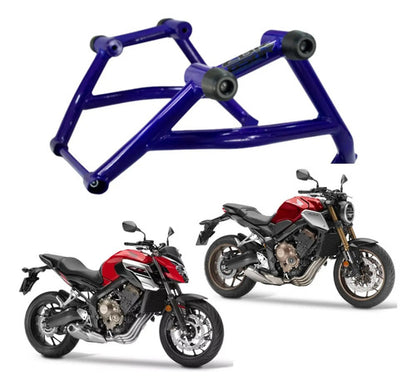 Protetor de Motor Stunt Race Cage Honda Cb 650r 2014 em diante Azul Metálico