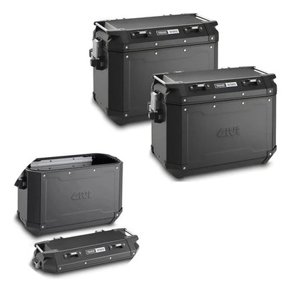 Par de Baús Laterais de Alumínio Givi Trekker Outback 37 Litros Preto