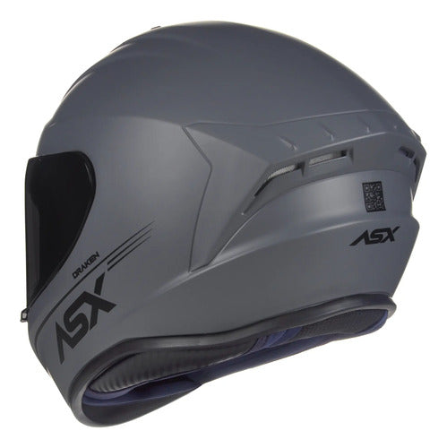 Capacete ASX Draken Solid Cinza Fosco